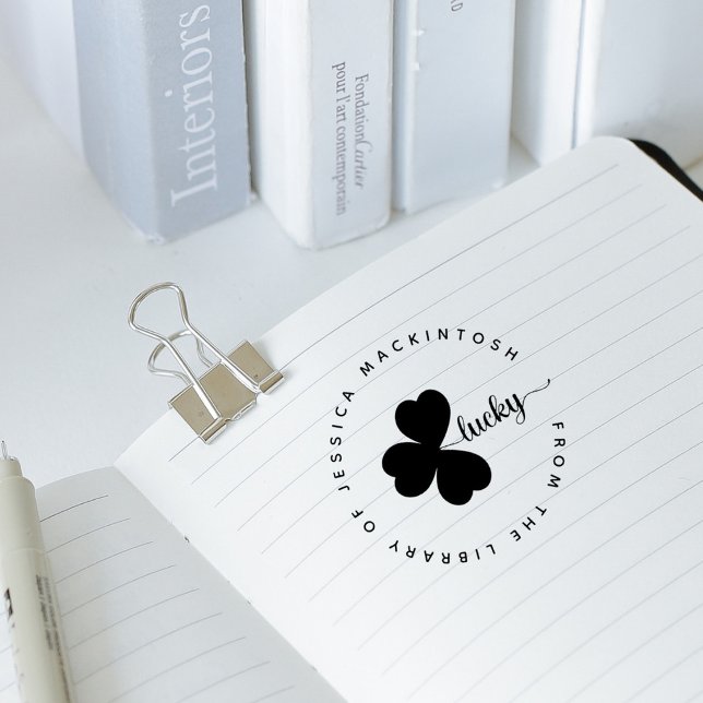 Lucky Kleeblatt Eleagnant Individuelle Name Librar Gummistempel (Von Creator hochgeladen)