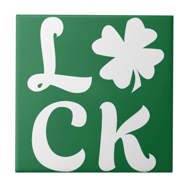 Lucky Kleeblatt Fliese (Vorderseite)