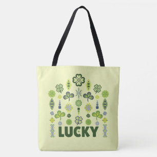 Lucky Kleeblatt Kleber Minimales Muster Gelb