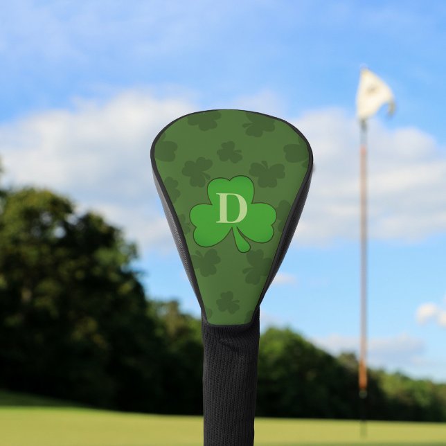 Lucky Kleeblatt Monogram Green Golf Head Cover Golf Headcover (Add your initial to this Lucky Shamrock Golf Head Cover. Suitable for extra luck on the fairway)