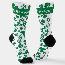 Lucky Kleeblatt Paw Print Socks - St. Patrick's Da Socken