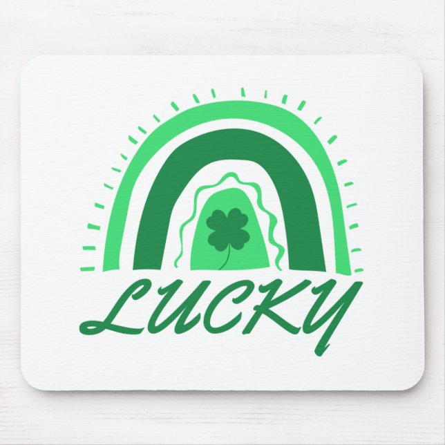 Lucky Kleeblatt Rainbow Mousepad (Vorne)
