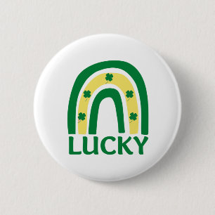 Lucky Kleeblatt Rainbow St Patricks Button