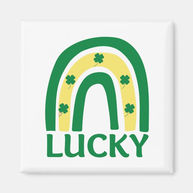Lucky Kleeblatt Rainbow St Patricks Magnet (Vorne)