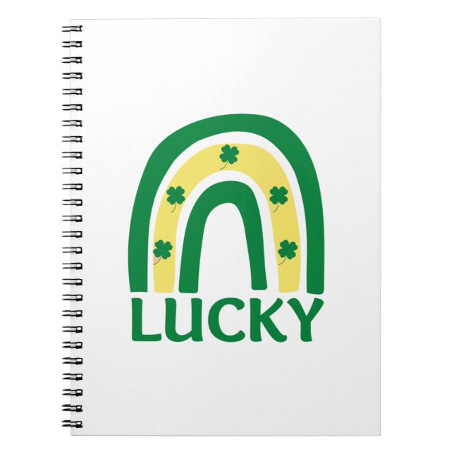 Lucky Kleeblatt Rainbow St Patricks Notizblock (Vorderseite)