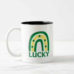 Lucky Kleeblatt Rainbow St Patricks Zweifarbige Tasse