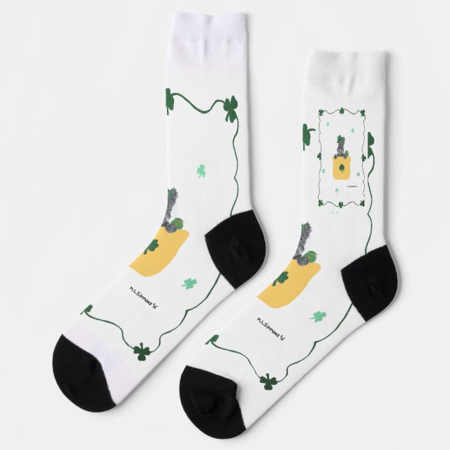 Lucky Kleeblatt Scottie Socken (Linkes Detail)