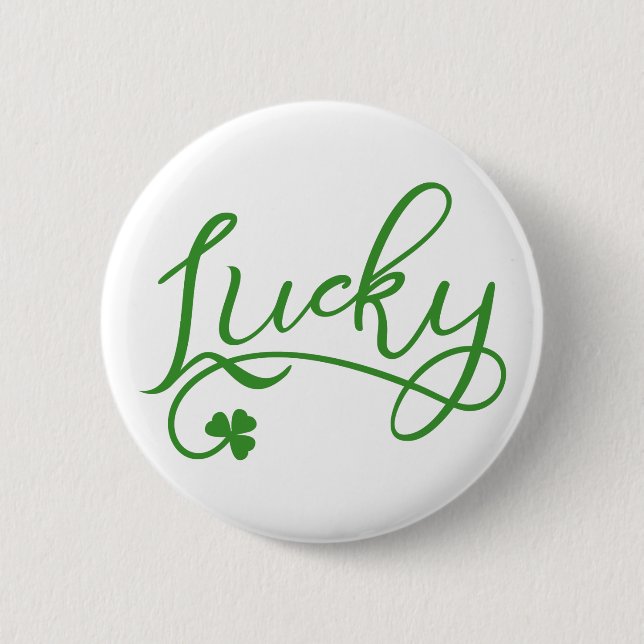 Lucky Kleeblatt St Patricks Day Button (Vorderseite)