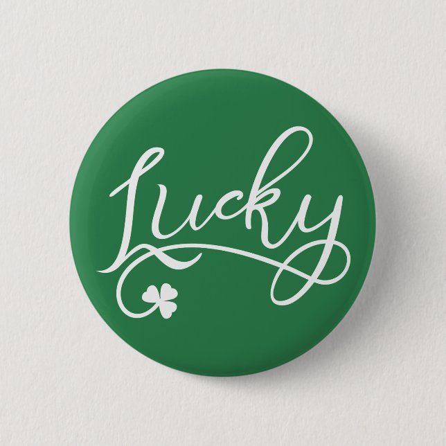 Lucky Kleeblatt St Patricks Day Button (Vorderseite)