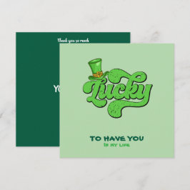 Lucky Kleeblatt St. Patrick's Day Flat Card Dankeskarte