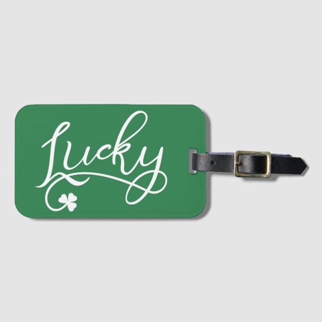 Lucky Kleeblatt St Patricks Day Irish Gepäckanhänger (Vorderseite (Horizontal))