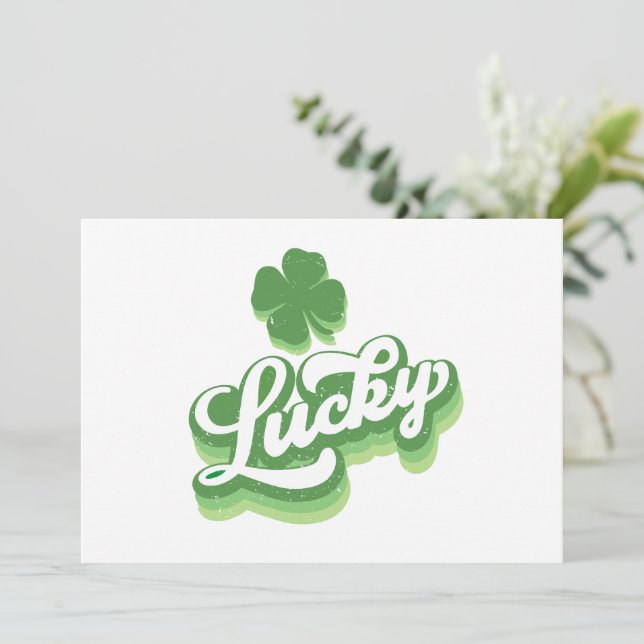 Lucky Kleeblatt St Patrick's Day Irish Karte (Stehend Vorderseite)