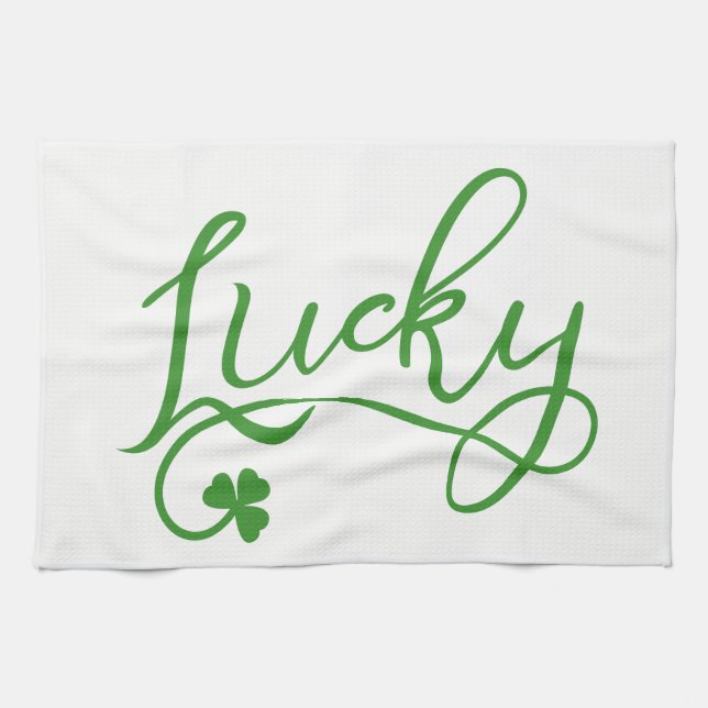 Lucky Kleeblatt St Patricks Day Irish Küchentuch (Horizontal)