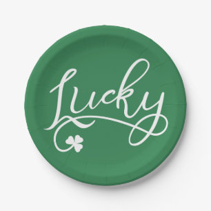 Lucky Kleeblatt St Patricks Day Pappteller