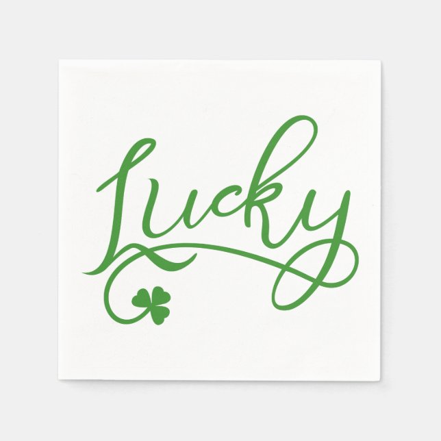 Lucky Kleeblatt St Patricks Day Party Serviette (Vorderseite)
