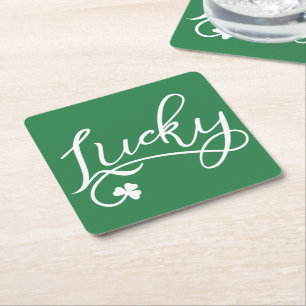 Lucky Kleeblatt St Patricks Day Rechteckiger Pappuntersetzer