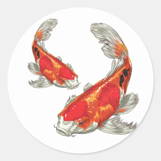 Lucky Koi Runder Aufkleber (Vorderseite)