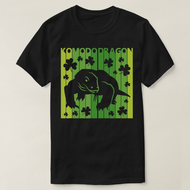 Lucky Komodo Dragon Animal St Patricks Day Irish T-Shirt (Design vorne)