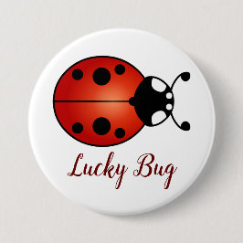 Lucky Ladybug Red Orange Black Ladybird Lucky Bug Button