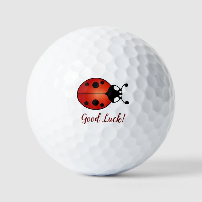 Lucky Ladybug Red Orange Black Ladybird Viel Glück Golfball (Vorderseite)