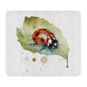 Lucky Ladybug über Leaf Schneidebrett