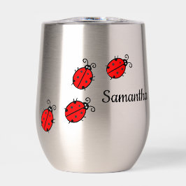 Lucky Ladybugs Design Thermal Wine Tumbler