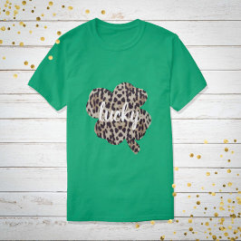 Lucky Leopard Print Kleeblatt St. Patrick's Day Tri-Blend Shirt
