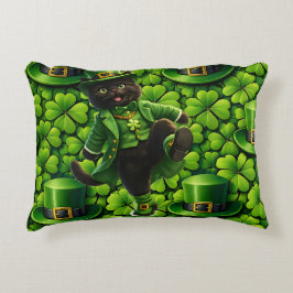 Lucky leprechaun black cat Saint Patrick's Day Pat Dekokissen