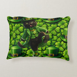 Lucky leprechaun black cat Saint Patrick's Day Pat Dekokissen