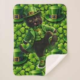 Lucky leprechaun black cat Saint Patrick's Day Pat Sherpadecke