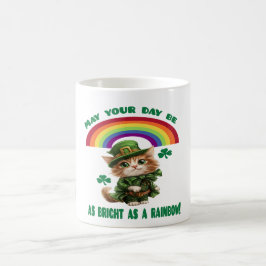Lucky Leprechaun Cat & Rainbow Kaffeetasse