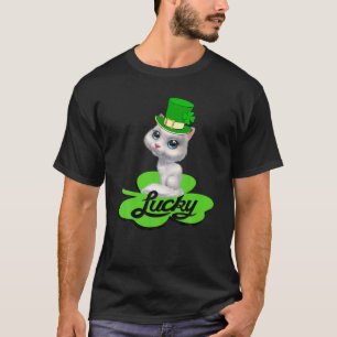 Lucky Leprechaun Cat St Patricks Day Kleeblatt für T-Shirt