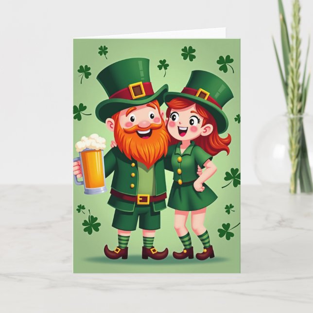 Lucky Leprechaun Celebration Card Karte (Vorderseite)