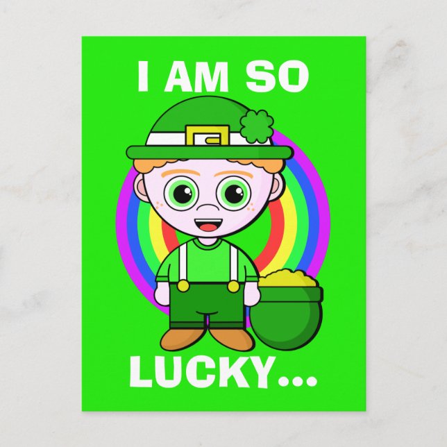 Lucky Leprechaun Custom Saint Patrick's Day Postkarte (Vorderseite)