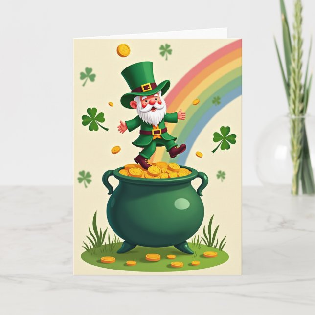 Lucky Leprechaun Gold Coin Card Karte (Vorderseite)