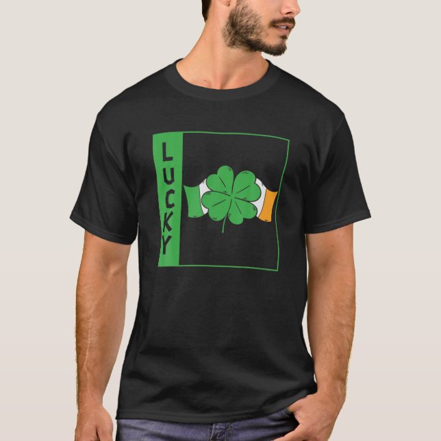 Lucky Leprechaun Irish Clover St Patrick's Day Sha T-Shirt (Vorderseite)