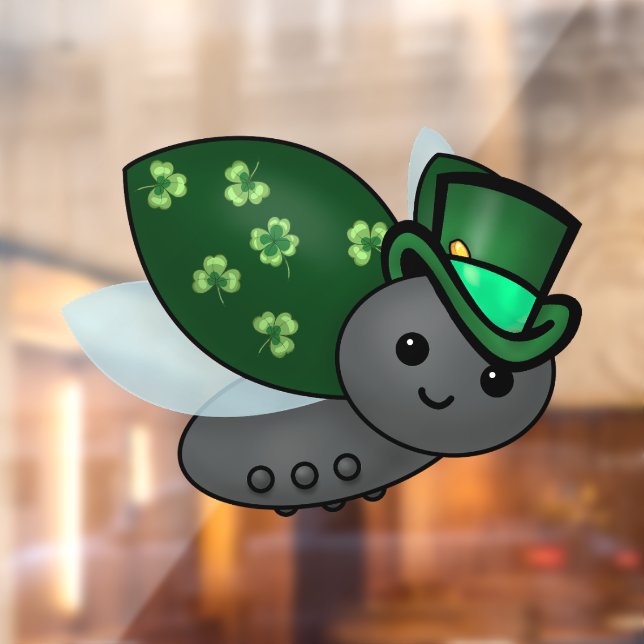Lucky Leprechaun Ladybug Fensteraufkleber (Blatt 2)