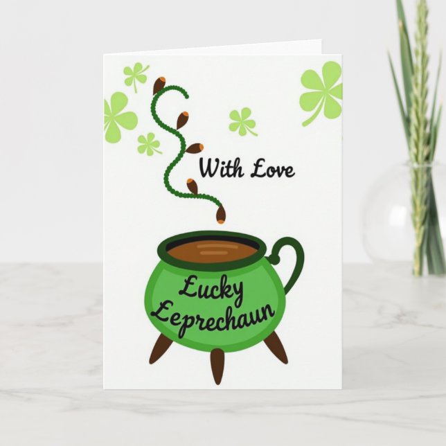 Lucky Leprechaun Love For Partner Card Karte (Vorderseite)