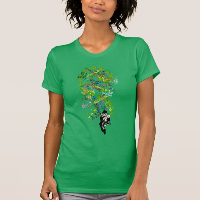 Lucky Leprechaun mit Kleeblättern T-Shirt (Vorderseite)