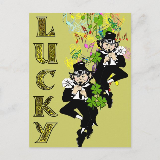 Lucky Leprechaun Postkarte (Vorderseite)