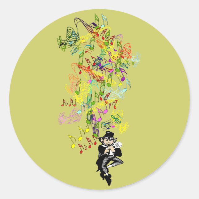 Lucky Leprechaun Runder Aufkleber (Vorderseite)