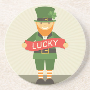 lucky leprechaun sandstein untersetzer
