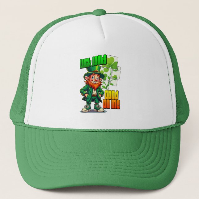 Lucky Leprechaun St Patrick’s Day Shirt – boné Truckerkappe (Vorderseite)