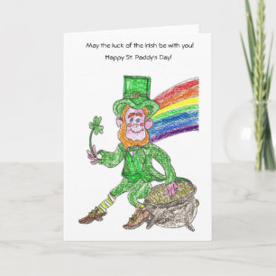 Lucky Leprechaun St. Patrick's Day Card Karte