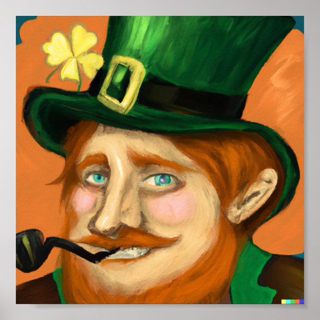 Lucky Leprechaun St. Patrick's Day Original Art Poster (Vorne)