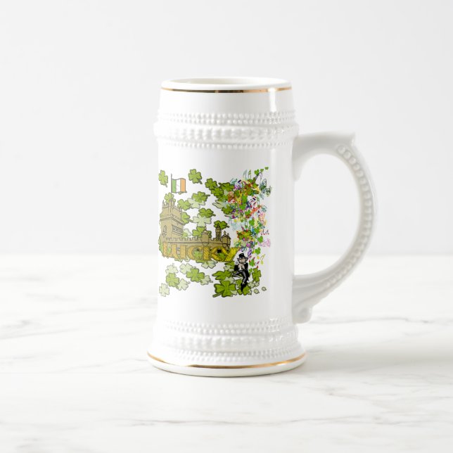 Lucky Leprechaun und seine irische Burg Bierglas (Rechts)