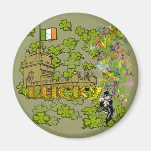 Lucky Leprechaun und seine irische Burg Magnet