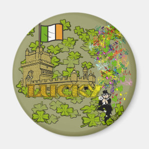 Lucky Leprechaun und seine irische Burg Magnet