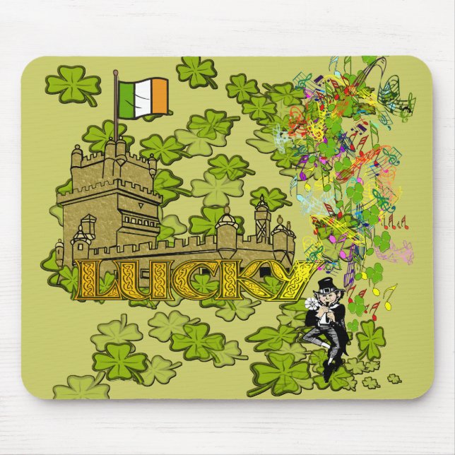 Lucky Leprechaun und seine irische Burg Mousepad (Vorne)