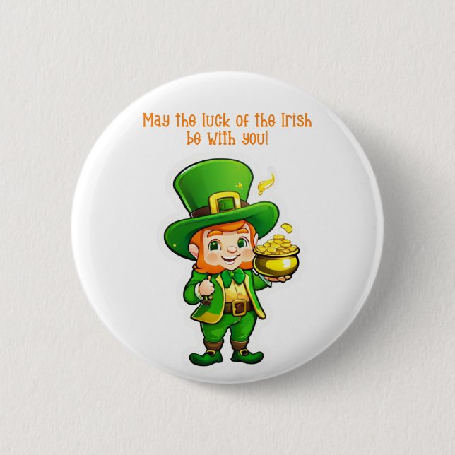 Lucky Leprechauns Schatz Button (Vorderseite)
